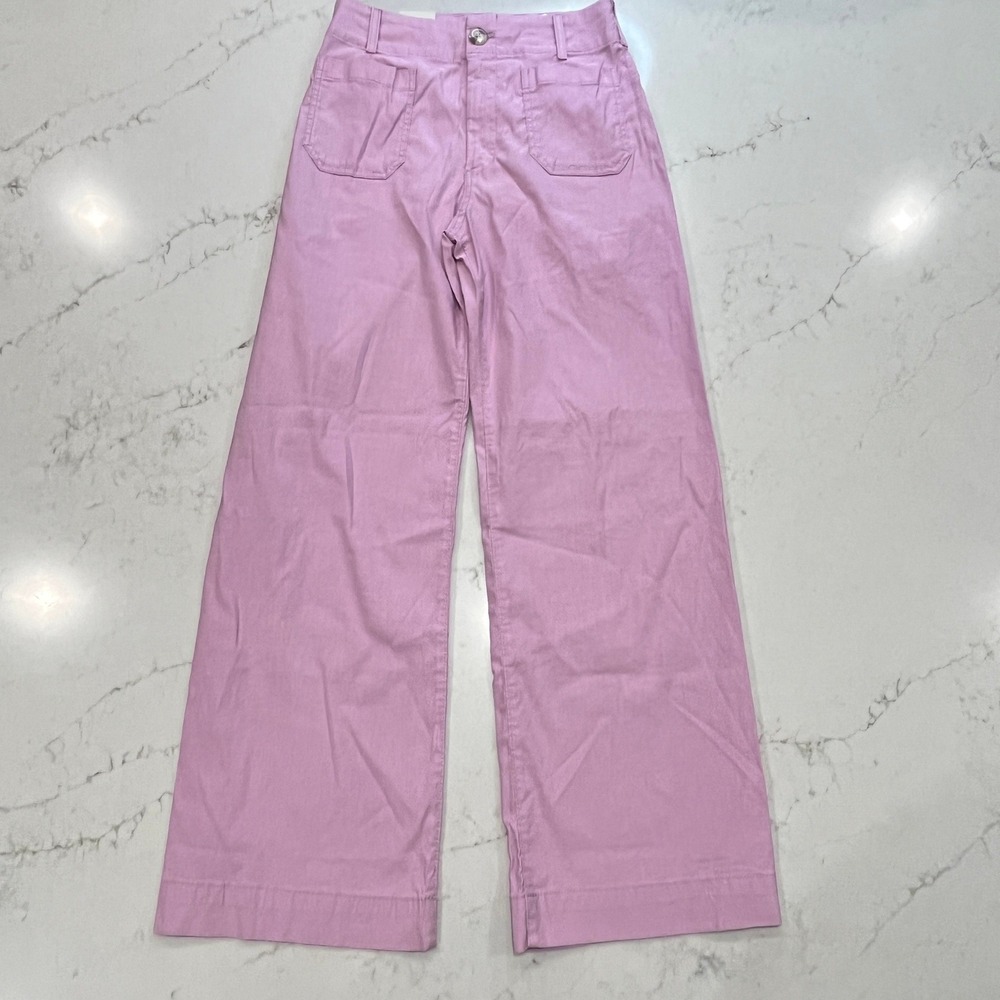 Maeve The Colette High Rise Wide Leg Pants Womens 27 Lilac Patch Pockets NEW